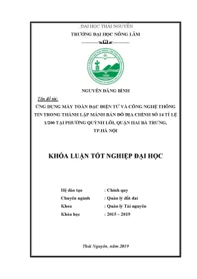 Ứng dụng máy toàn đạc điện tử trong thành lập bản đồ địa chính