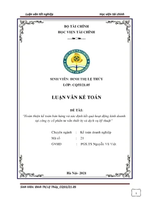 Hoàn thiện kế toán bán hàng và kết quả kinh doanh tại CTCP tư vấn thiết bị kỹ thuật