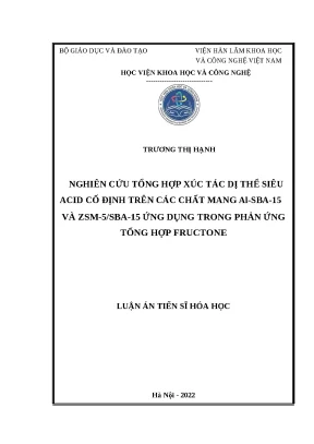 Tổng hợp xúc tác dị thể siêu acid ứng dụng tổng hợp fructone