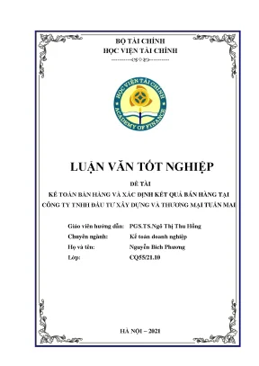 Kế toán bán hàng và xác định KQKD tại Tuấn Mai 2021
