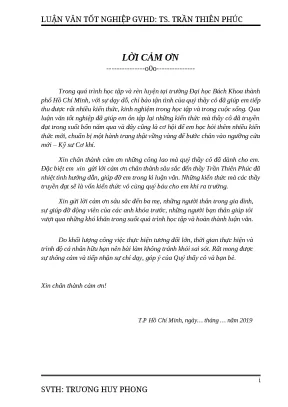 Luận văn thiết kế máy bứng cây ø1000 - Hướng dẫn TS. Trần Thiên Phúc