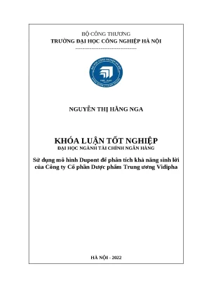 Khóa luận: Phân tích khả năng sinh lời Vidipha mô hình Dupont