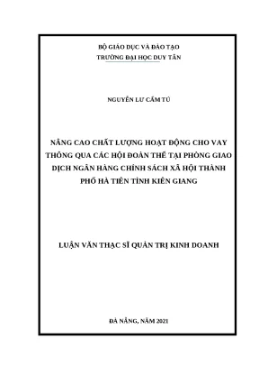 Nâng cao chất lượng cho vay qua hội đoàn thể NHCSXH Hà Tiên