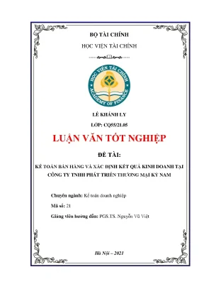 Kế toán bán hàng và xác định kết quả kinh doanh tại TNHH Kỳ Nam