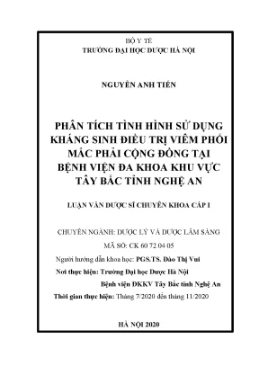 Phân tích sử dụng kháng sinh điều trị VPCĐ tại Nghệ An