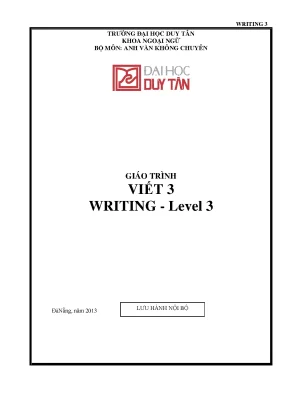 Giáo trình Writing Level 3 - Đại học Duy Tân
