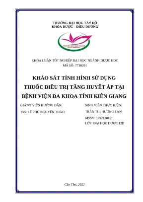 Khảo sát thuốc điều trị tăng huyết áp tại Kiên Giang 2022