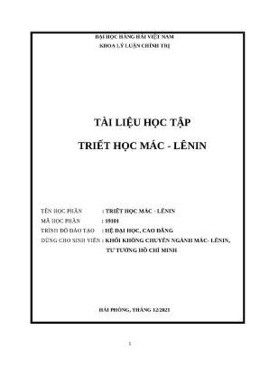 Tài liệu học tập Triết học Mác - Lênin & Đề cương chi tiết