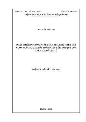 Phát triển phương pháp luận trí tuệ nhân tạo dựa trên đại số gia tử