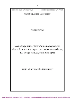 Đa dạng loài và cấu trúc rừng tự nhiên IIIA tại An Lão, Bình Định