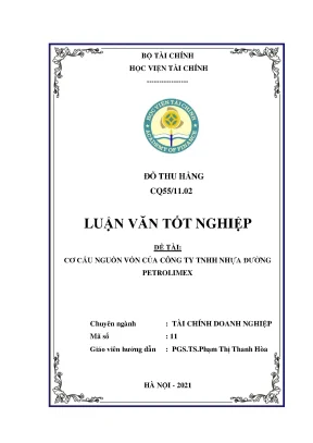 Phân tích cơ cấu nguồn vốn Công ty TNHH Nhựa đường Petrolimex