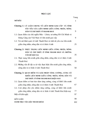 Thạc sĩ: Liên minh công-nông-trí thức tại Thanh Hóa hiện nay