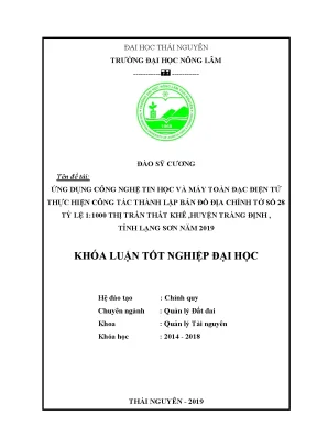 Ứng dụng tin học, toàn đạc lập bản đồ địa chính Thất Khê Lạng Sơn