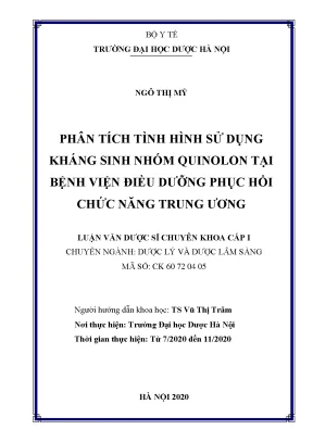 Phân tích sử dụng kháng sinh quinolon tại bệnh viện phục hồi chức năng