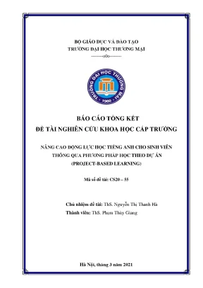 Nâng cao động lực học tiếng Anh sinh viên qua Project Based Learning