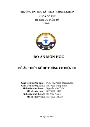 Thiết kế, chế tạo máy in 3D Delta: Đồ án Cơ Điện Tử