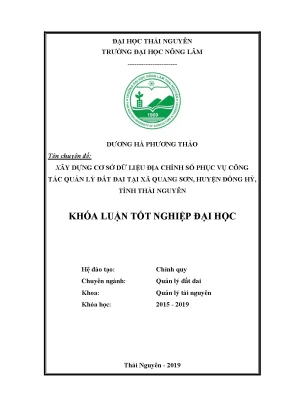 CSDL địa chính số phục vụ quản lý đất đai tại Thái Nguyên