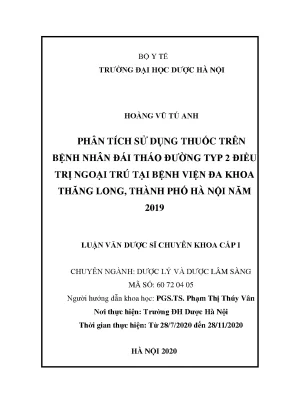 Phân tích sử dụng thuốc ĐTĐ typ 2 ngoại trú tại BV Thăng Long, Hà Nội