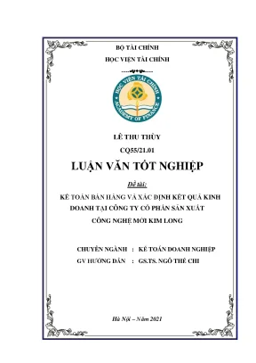 Kế toán bán hàng và xác định kết quả kinh doanh tại Công ty Kim Long