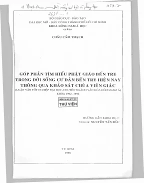 Nghiên cứu Phật giáo Bến Tre & đời sống cư dân qua chùa Viên Giác