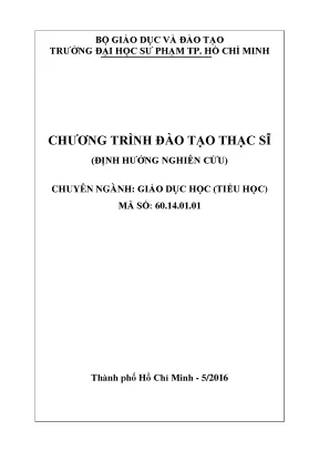 Đào tạo thạc sĩ Giáo dục Tiểu học trường ĐHSP TPHCM