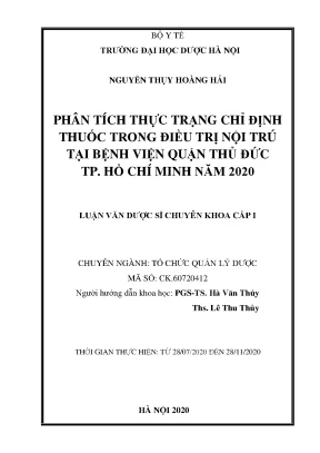 Phân tích chỉ định thuốc điều trị nội trú tại Bệnh viện Thủ Đức 2020