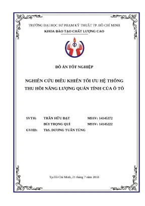 Nghiên cứu điều khiển tối ưu thu hồi năng lượng quán tính ô tô