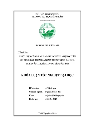 Thực hiện cấp GCNQSDĐ 5 thôn, Bãi Sậy, Ân Thi, Hưng Yên