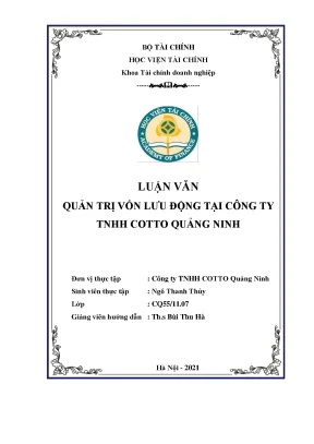 Quản trị vốn lưu động tại Công ty TNHH Cotto Quảng Ninh