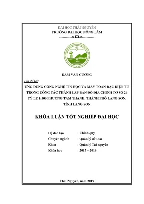 Ứng dụng công nghệ tin học và toàn đạc điện tử thành lập bản đồ địa chính