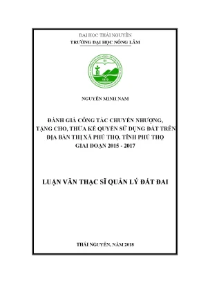 Đánh giá chuyển quyền sử dụng đất tại TX Phú Thọ 2015-2017