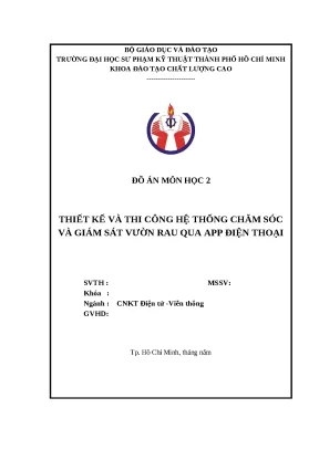 Đồ án vườn thông minh - Hệ thống chăm sóc và giám sát qua app điện thoại