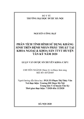 Phân tích sử dụng kháng sinh trên bệnh nhân phẫu thuật Tân Kỳ 2020