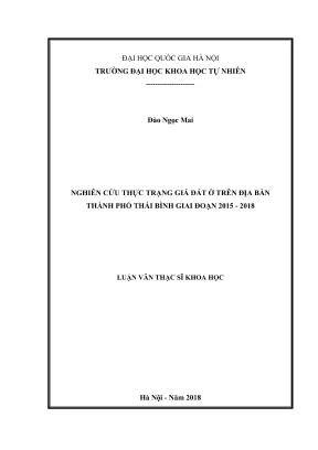 Luận văn thạc sĩ nghiên cứu thực trạng giá đất ở trên địa bàn thành phố thái bình