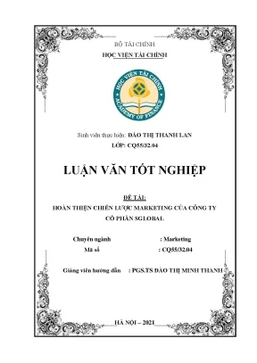 Hoàn thiện chiến lược marketing của công ty cổ phần sglobal luận văn tốt nghiệp chuyên ngành marketing