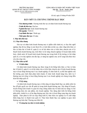 Mô tả Chương trình Cử nhân Kinh doanh thương mại UNETI