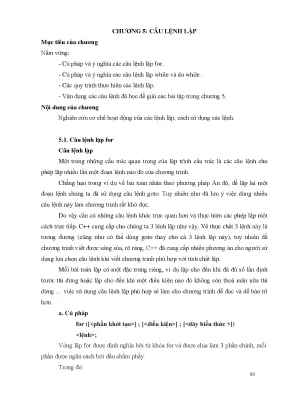 Lệnh lặp for while do while trong C++ - Tài liệu học tập