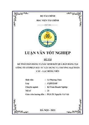 Kế toán bán hàng và xác định kết quả kinh doanh tại Lạc Hồng Viên
