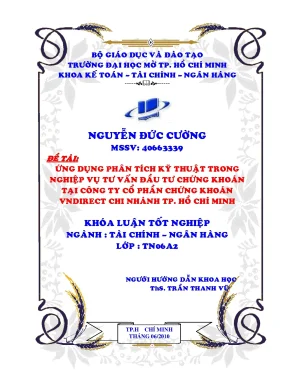 Ứng dụng phân tích kỹ thuật trong tư vấn đầu tư chứng khoán tại VNDirect