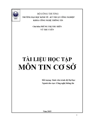 Tài liệu Tin cơ sở: Nhập môn Tin học và Lập trình C++