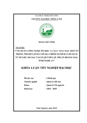 Ứng dụng công nghệ tin học và máy toàn đạc điện tử