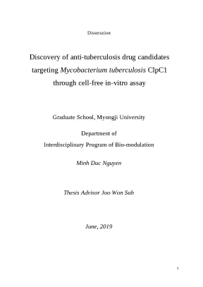 Phát hiện thuốc kháng lao mục tiêu ClpC1 M. tuberculosis