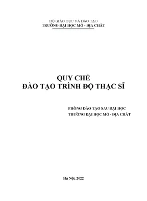 Quy chế tuyển sinh và đào tạo thạc sĩ ĐH Mỏ Địa chất