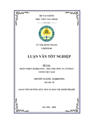 Hoàn thiện marketing mix cho công ty cổ phần vinno việt nam luận văn tốt nghiệp chuyên ngành marketing