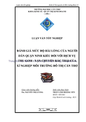 Đánh giá mức độ hài lòng người dân quận Ninh Kiều về dịch vụ thu gom rác