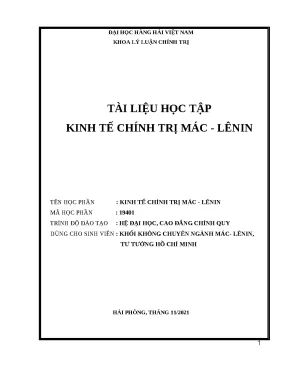 KTCT Mác-Lênin: Tài liệu học tập ĐH Hàng hải Việt Nam