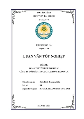 Quản trị vốn lưu động tại Công ty Sông Đà Sơn La - Luận văn