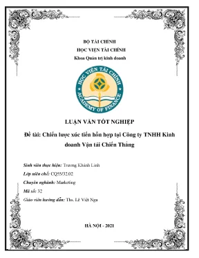 Chiến lược xúc tiến hỗn hợp tại công ty trách nhiệm hữu hạn kinh doanh vận tải chiến thắng luận văn tốt nghiệp chuyên ngành marketing
