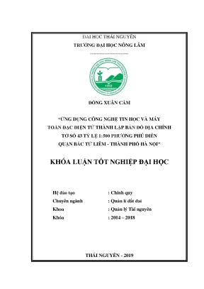 Khóa luận thành lập bản đồ địa chính tỷ lệ 1:500 phường Phú Diễn