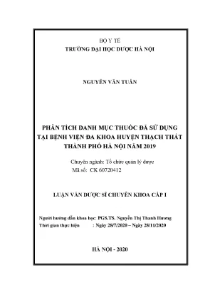 Phân tích danh mục thuốc Bệnh viện huyện Thạch Thất 2019